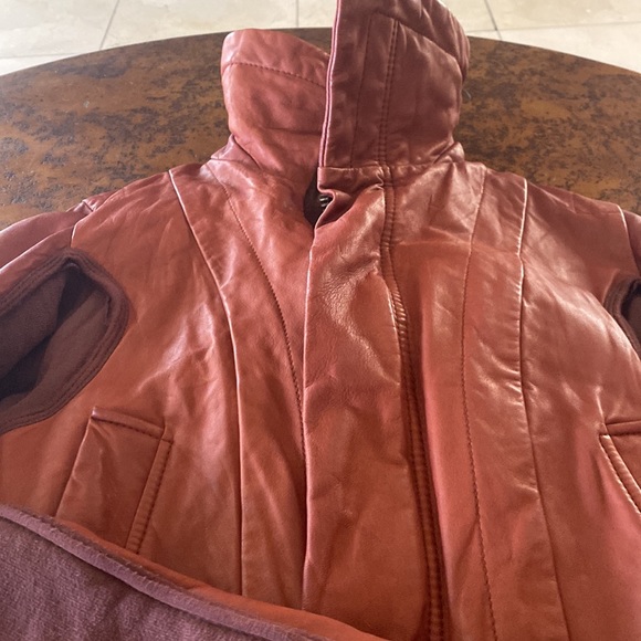 Rick Owens knit and leather bikers jacket blood 🩸 red 42/S - Picture 10 of 16